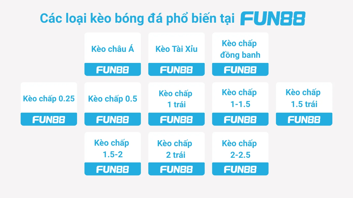 Các loại kèo phổ biến tại FUN88