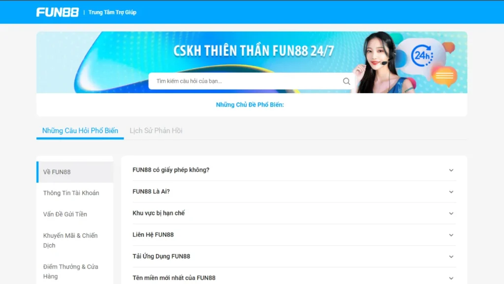 FUN88 cung cấp nhiều phương thức liên hệ nhanh chóng tiện lợi