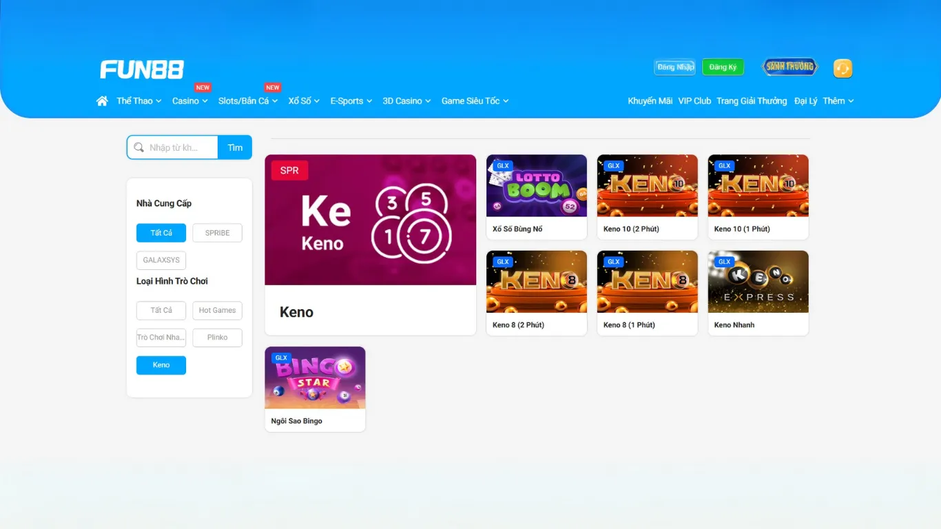 Keno đa dạng biến thể giúp người chơi thỏa sức trải nghiệm