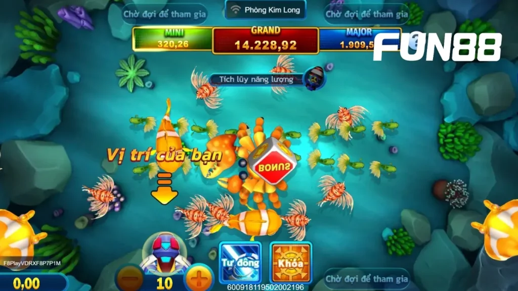 kiếm tiền bắn cá FUN88 với tỷ lệ đổi thưởng cao